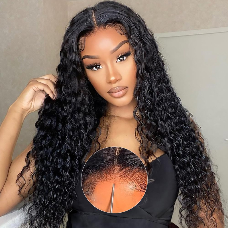 5X5 Glueless Water Wave Pre-Plucked Hair Line Human Hair Wig