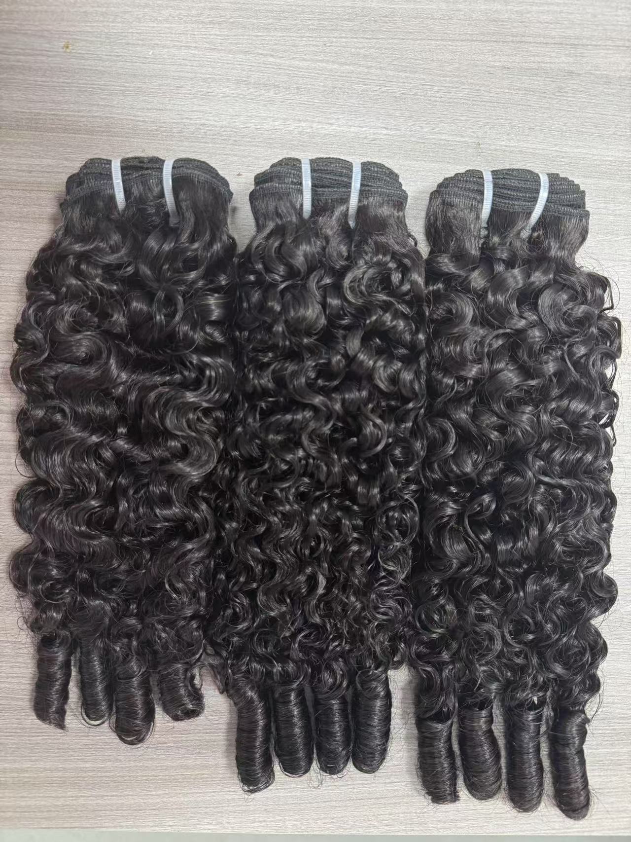 10A Nature Color Burmese Curly Remy Hair Bundles 3pieces 100% Human Hair
