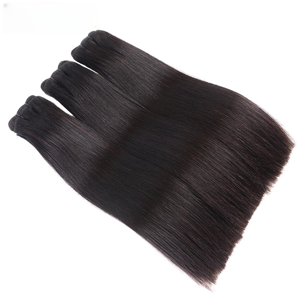 Double Drawn Human Hair Weft 100% Human Hair 3 Bundles Nature Color
