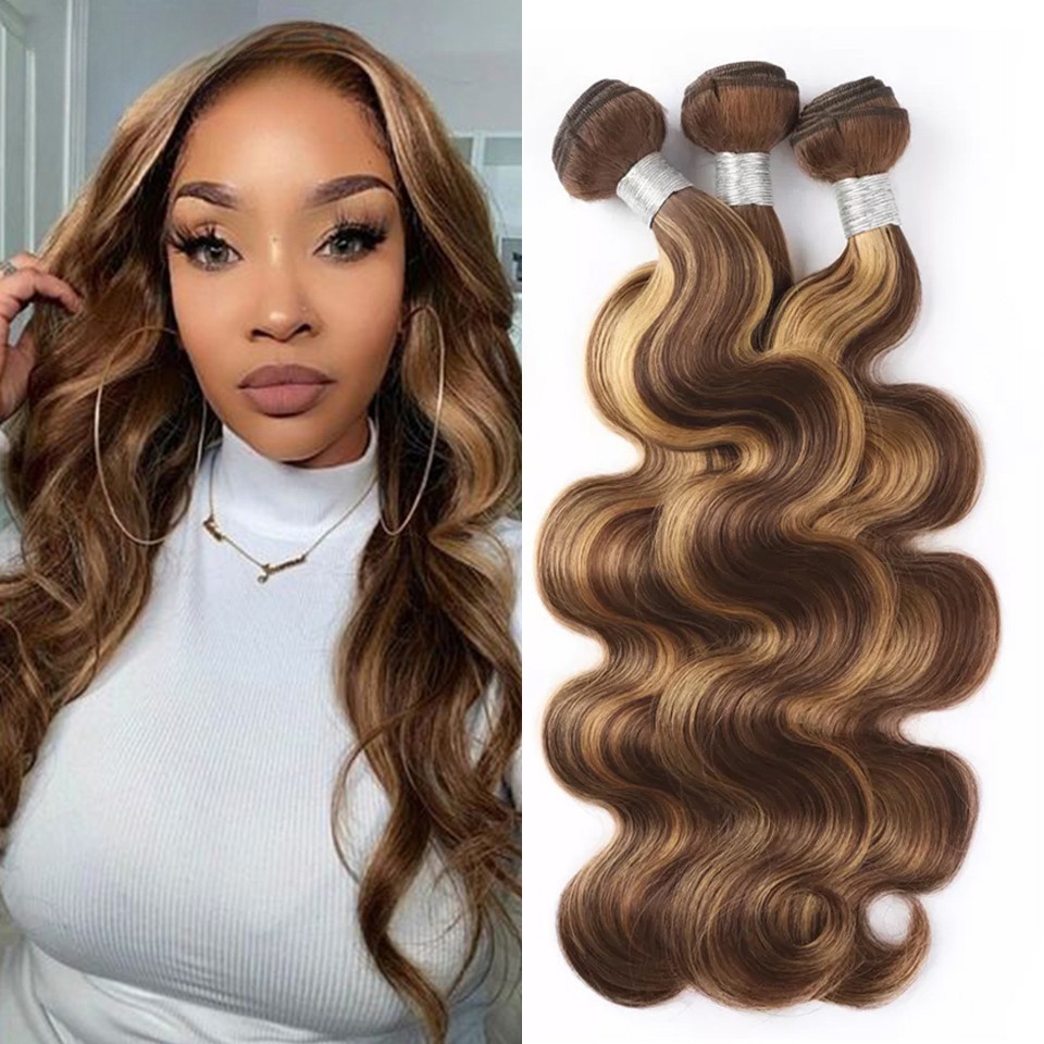 10A Piano Color Body Wave Remy Hair Bundles 3pieces 100% Human Hair