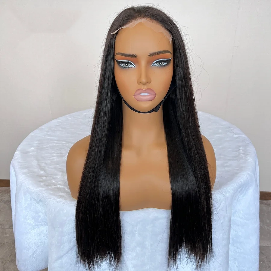 13X4 Full Lace Frontal Wig Super Double Drawn 100% Human Hair Bone Straight